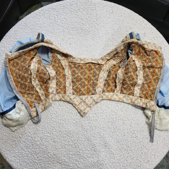 Halloween Costume Medieval Renaissance Corset Bodice Shirt Cropped Short Top XS - Picture 3 of 7